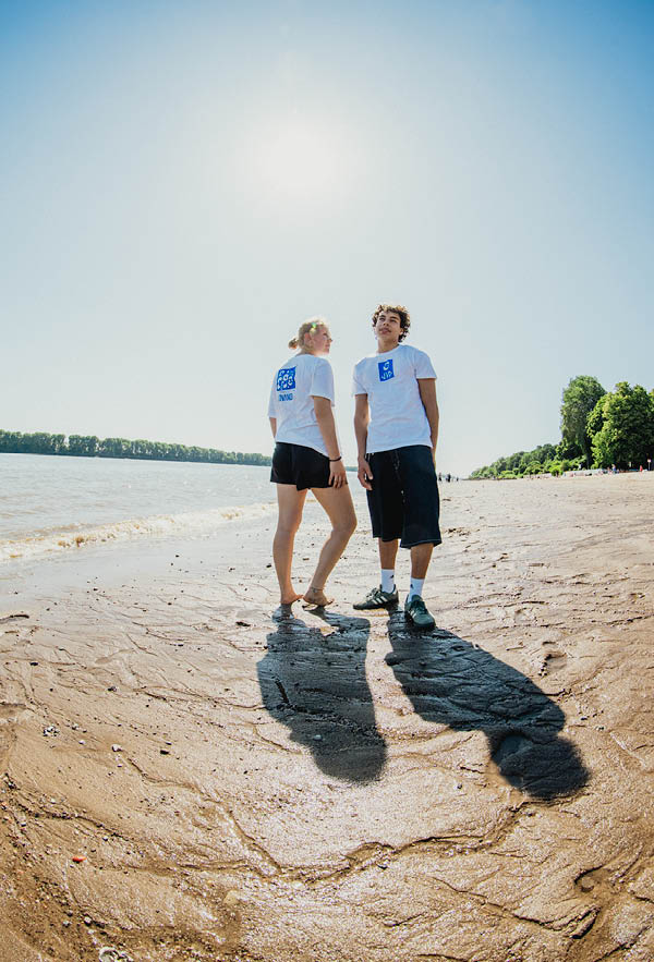 a boy and a girl with the cheyes 1 and 2 tshirts